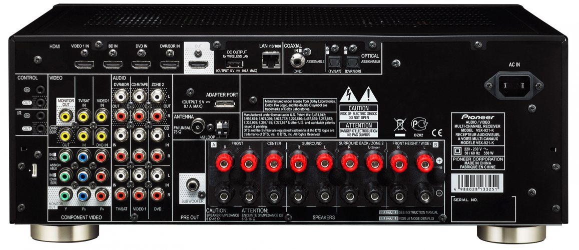 Задняя панель Pioneer VSX-921